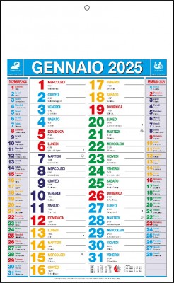 Calendari personalizzati olandese Multicolor 2025